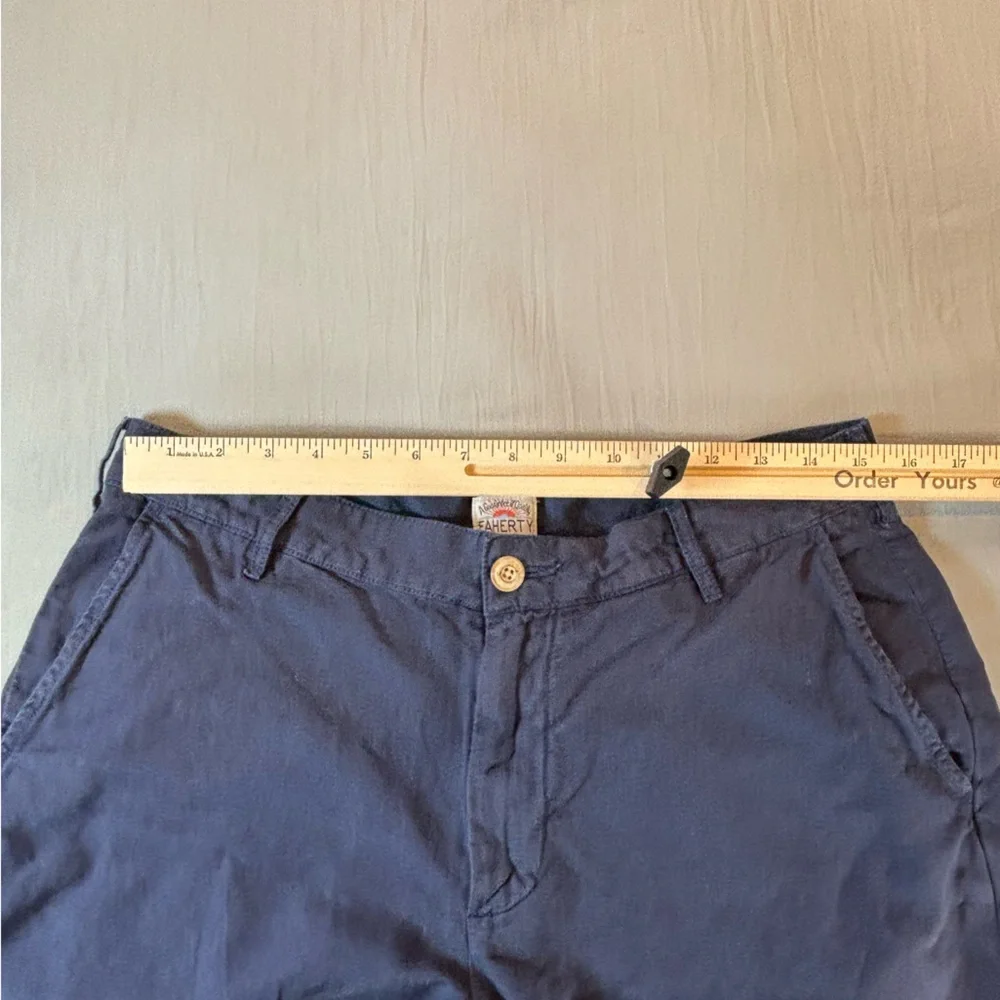 Faherty Malone Chino Shorts Linen Blend Men’s 30 Blue 9 Inch‎ Inseam